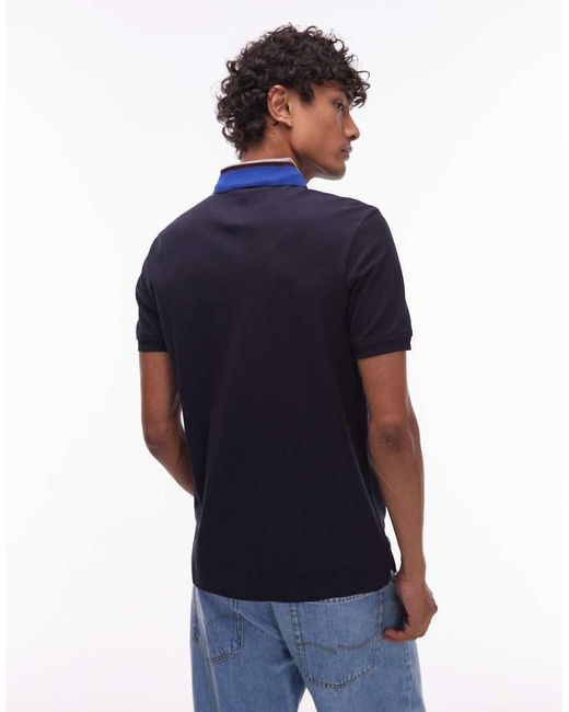 Tommy Hilfiger Regular-Fit Poloshirt Met Visgraat Kraag in het Blue voor heren