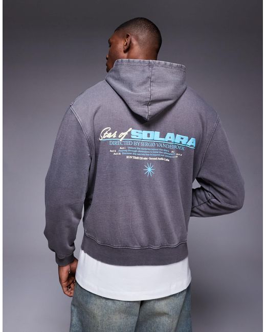 ASOS – kastiger oversize-kapuzenpullover in Blue für Herren