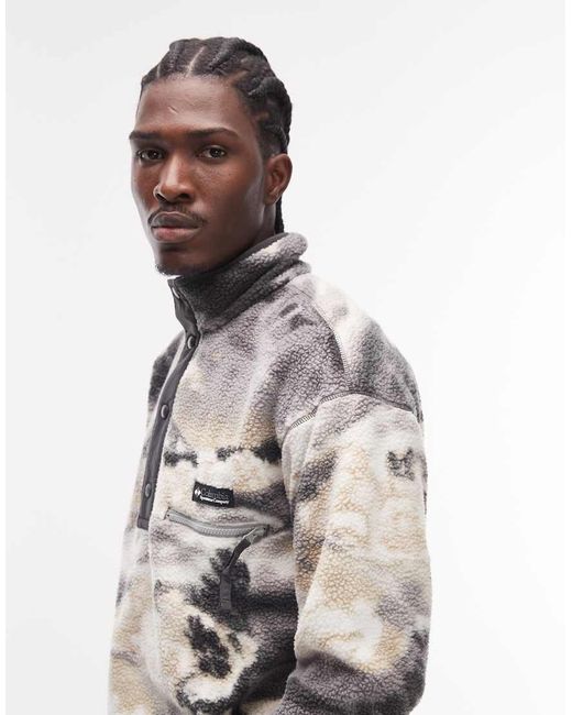 Columbia Gray Helvetia Ii Printed Half Snap Fleece for men