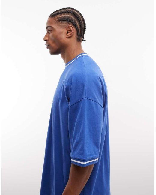 ASOS Blue Oversized T-shirt With Italy Football Graphic for men