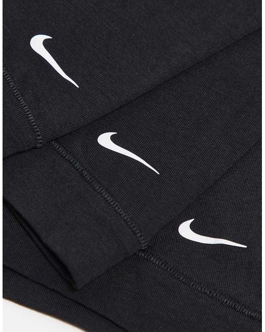 Pack De 3 Calzoncillos Negros Con Cinturillas Blancas De Algodón Elástico De Nike de hombre de color White