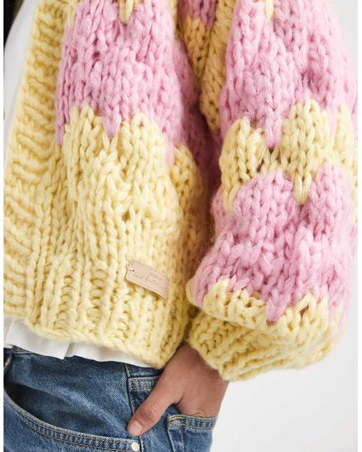 Kiwi & Co Multicolor Hugs & Kisses Hand Knit Cardigan