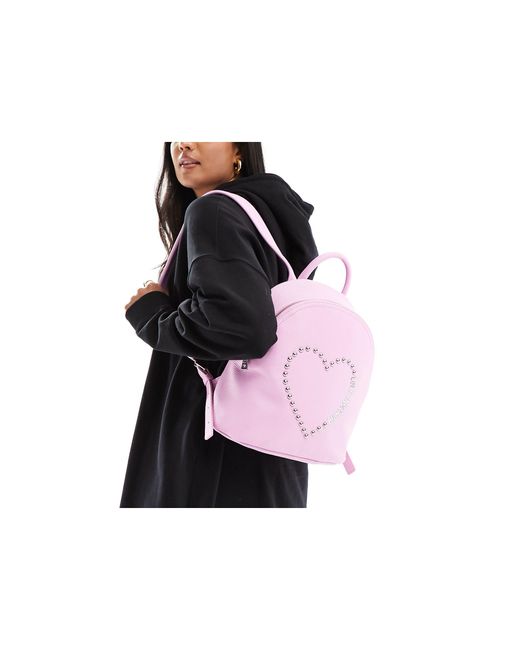 Sac à dos avec logo cœur Love Moschino en coloris Pink