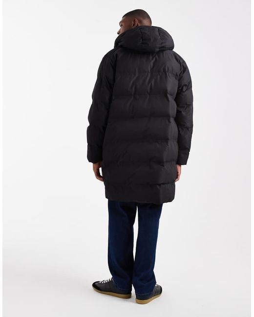 Jack & Jones Blue Hooded Long Puffer for men