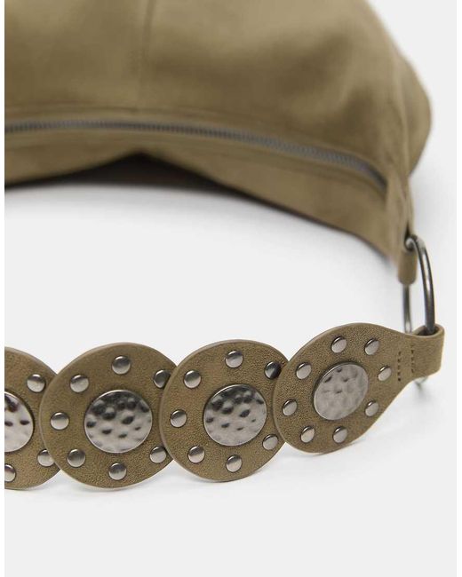 Pull&Bear White Studded Shoulder Bag