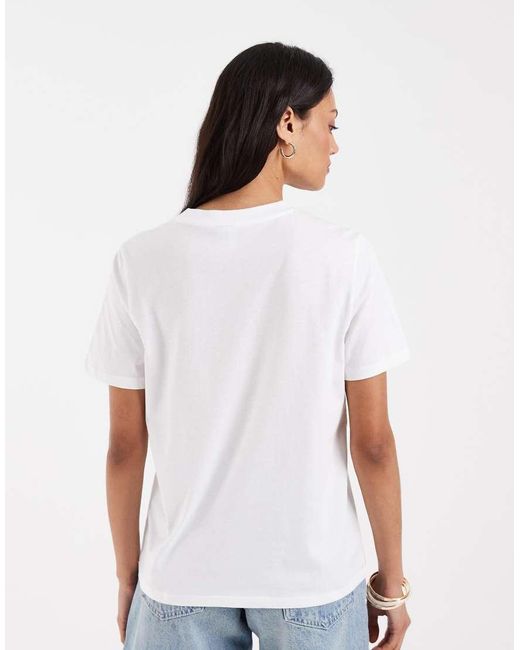 Pieces White Embroidered Moments Graphic T-shirt