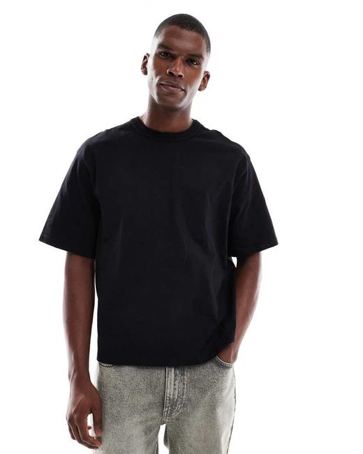 Camiseta Corta Negra Extragrande De Jack & Jones de hombre de color Black