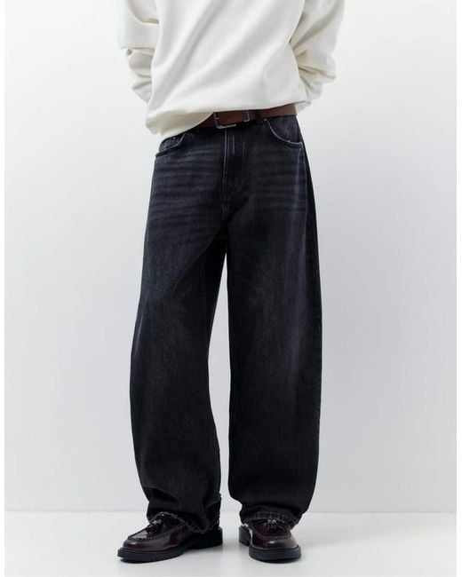 Pull&Bear White Balloon-fit baggy Jeans for men