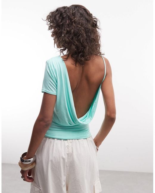 Collusion Multicolor Backless Asymmetric Top