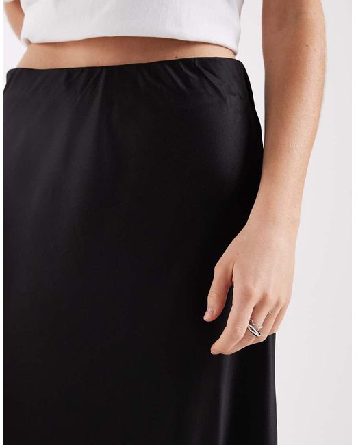 Vero Moda White Satin Bias Midi Skirt