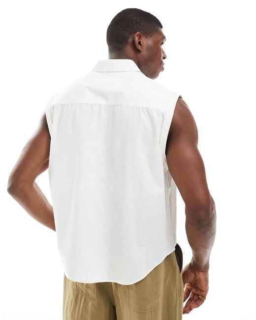 ASOS – ärmellose hemdbluse in White für Herren