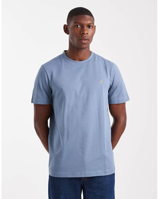 Farah – danny – kurzärmliges regular-fit-t-shirt in Blue für Herren