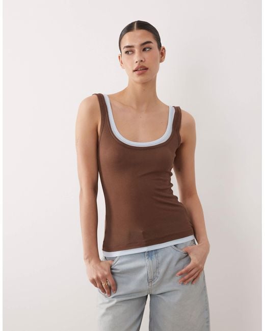ASOS Multicolor Double Layer Vest Top