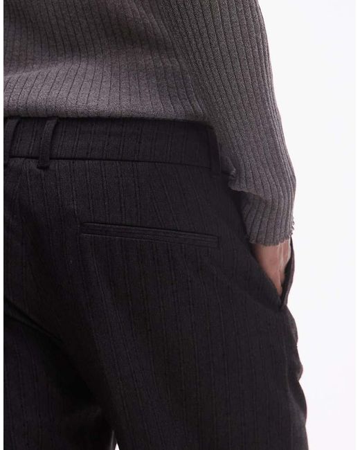 Pantalones De Sastre Grises De Talle Alto Y Corte Masculino Con Raya Diplomática De ASOS de color Gray