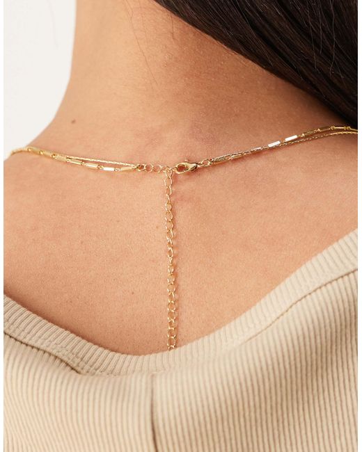 ASOS Natural 14k Plated Multi-row Necklace