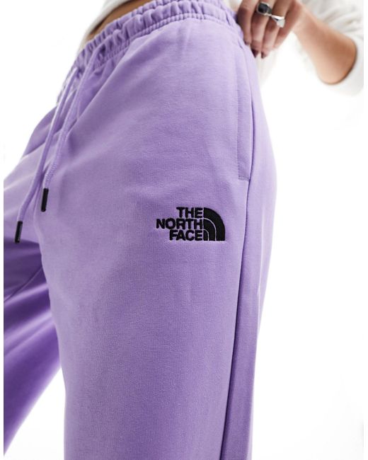 The North Face Purple – essential – oversize-jogginghose aus fleece mit hohem bund, exklusiv bei asos
