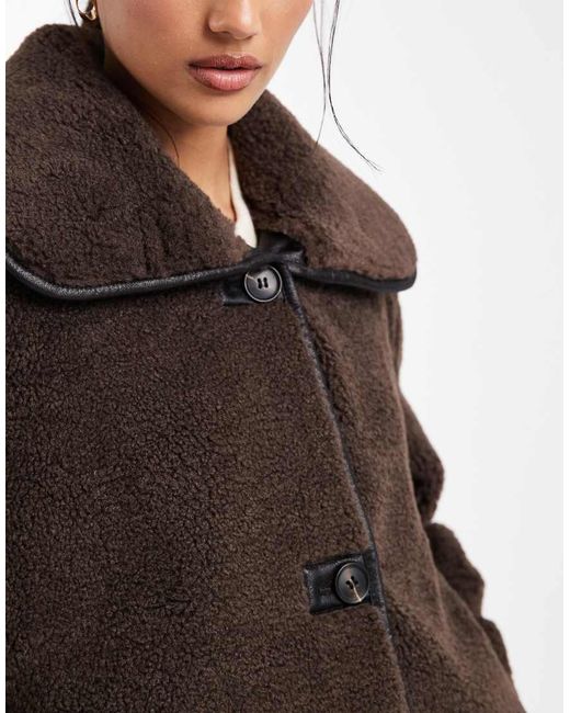 New Look Brown Bonded Borg Jacket