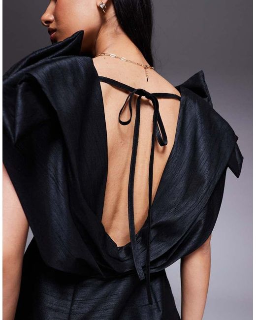 ASOS Blue Structured Plunge Mini Dress