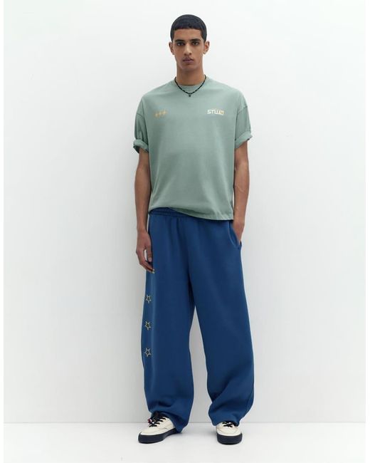 Pull&Bear Green Stwd Star T-shirt for men