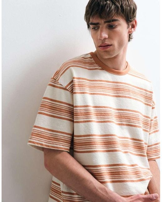 ASOS COLLECTIVE Multicolor Oversized Heavyweight Textured Striped T-shirt for men