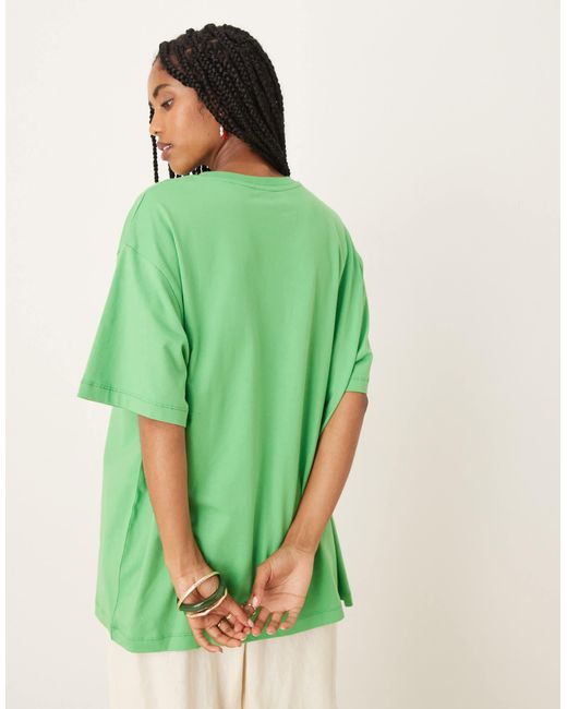 ASOS Green Oversized T-shirt With Martini Club Graphic