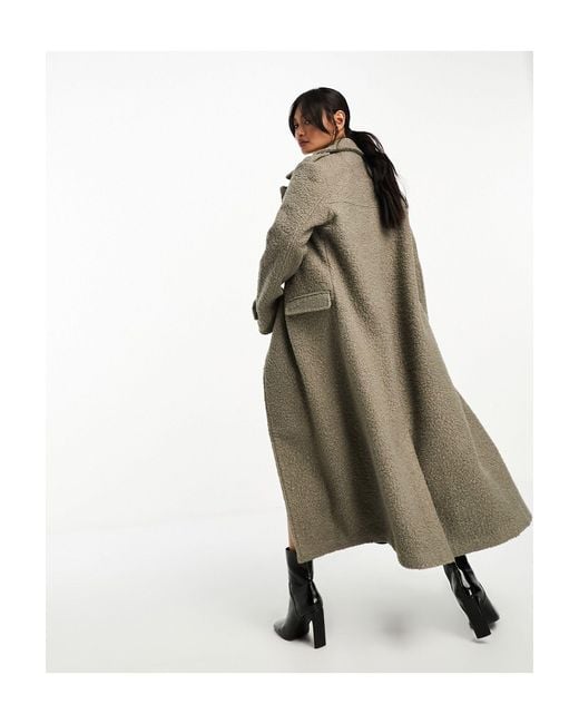 Pretty Lavish Oversized Boucle Coat in Green Lyst UK