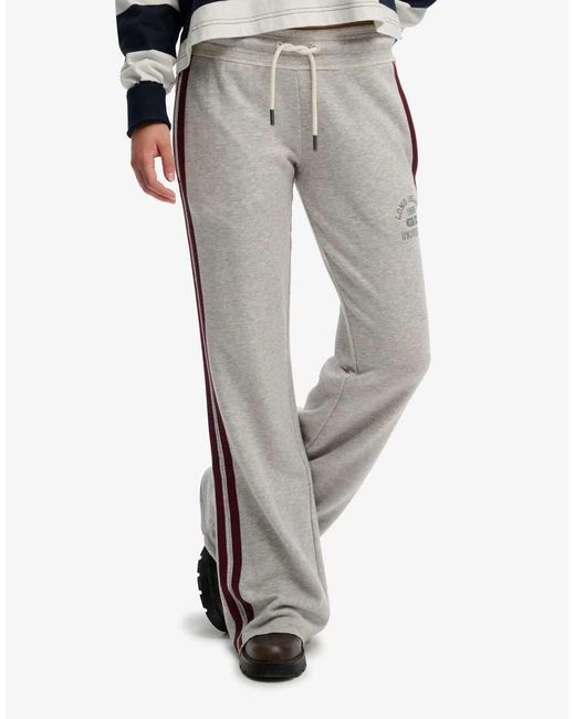 Superdry White Athletic Essentials Stripe Flare Joggers