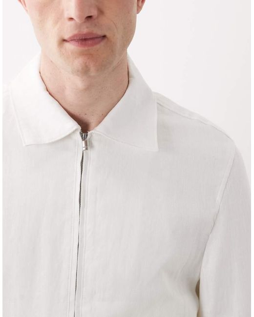 Mango White Lightweight Zip Through Jacket for men