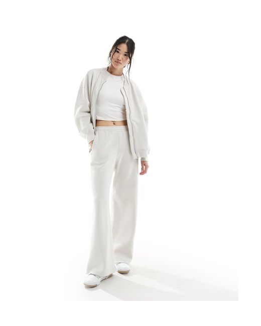 Abercrombie & Fitch White Jersey Bomber Jacket Co-ord