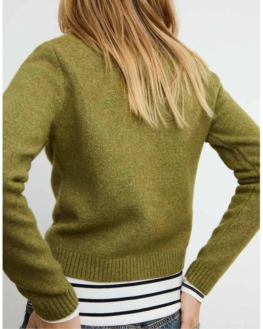 Stradivarius Blue Knit Sweater With Placement Slogan