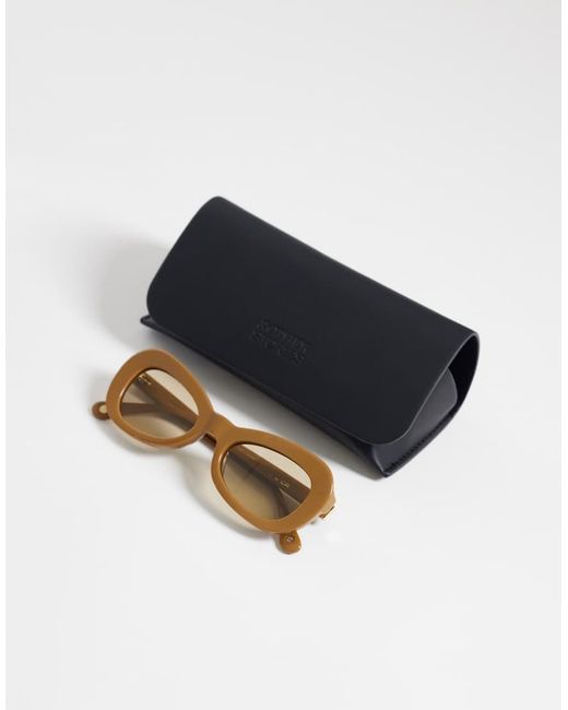 & Other Stories Natural Rounded Cat Eye Acetate Sunglasses