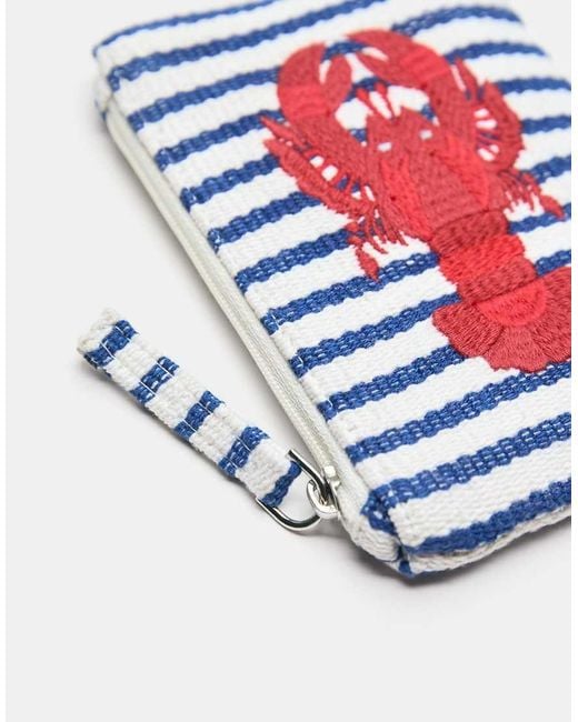 Pull&Bear White Striped Lobster Coin Purse