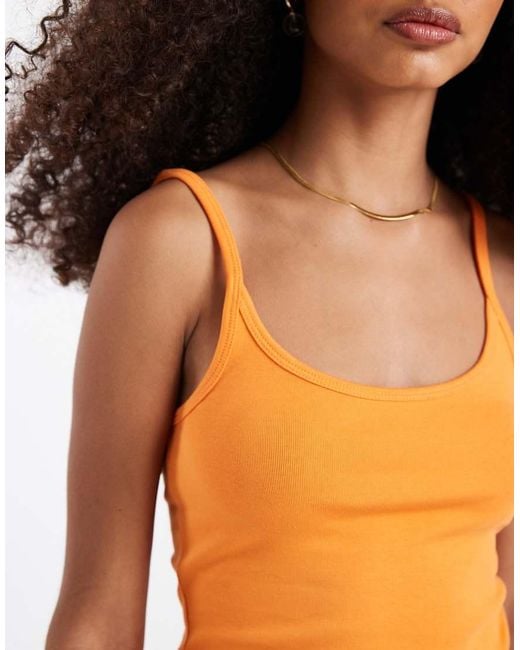 ASOS Orange Scoop Neck Cami With Elastic Straps