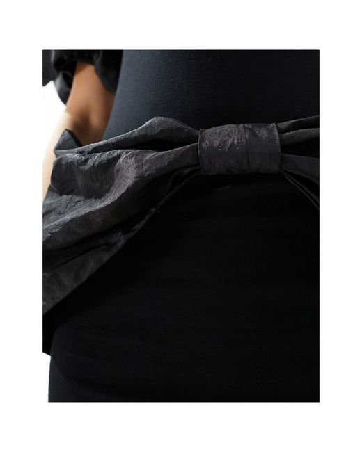 Mini-jupe d'ensemble avec noeud en taffetas ASOS en coloris Black