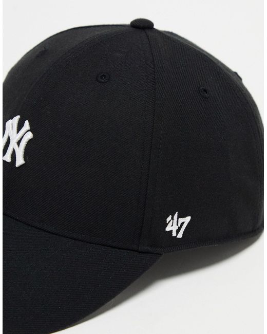Mlb ny yankees - cappellino con visiera con logo piccolo di '47 in Black