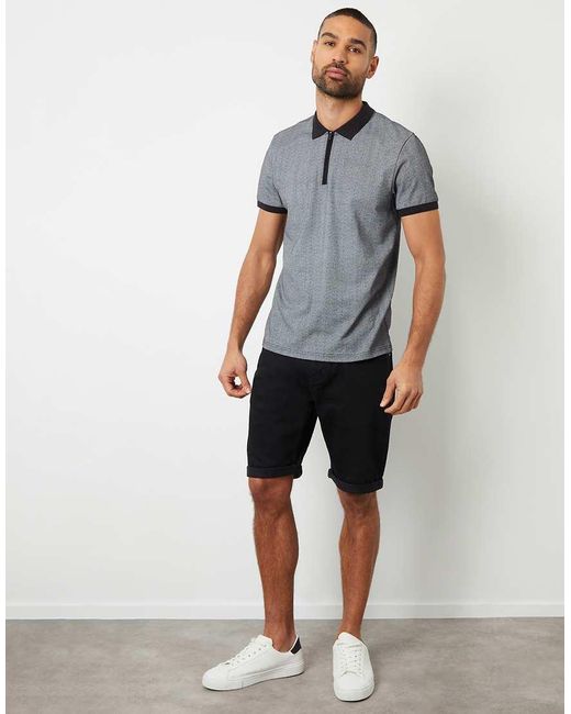 Threadbare Black 'Edmonton' Turn Up Denim Shorts for men