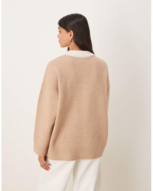 ASOS Natural Knit Compact Polo Shirt