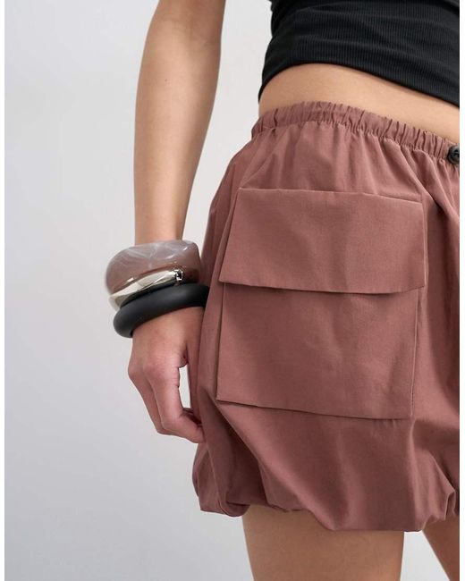 TOPSHOP Multicolor Toggle Waist Bubble Utility Skort