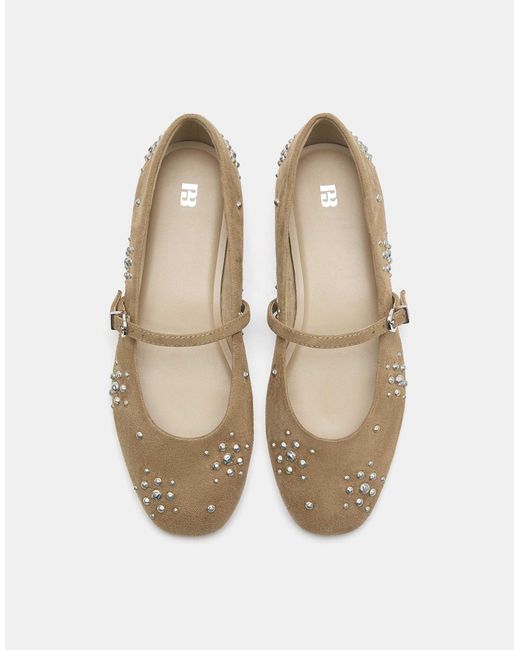 Ballerines cloutées - sable Pull&Bear en coloris White