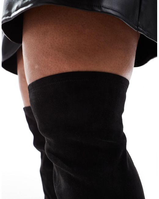 ASOS Black Curve – kaylee – flache, elegante overknee-stiefel