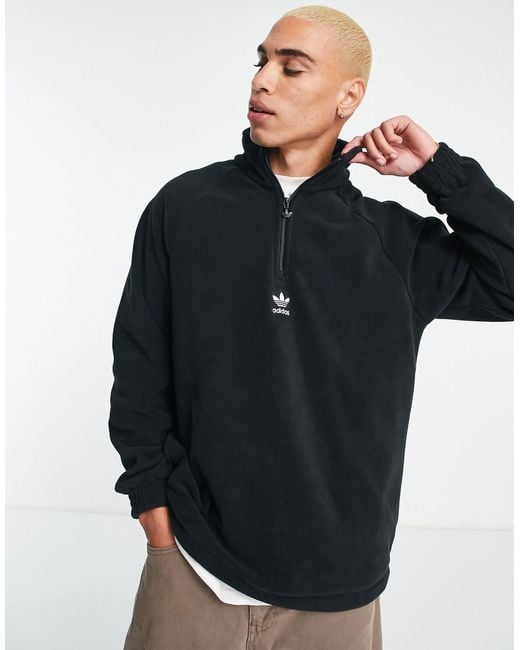 Adidas Originals Black Adicolor 1/2 Zip Fleece for men