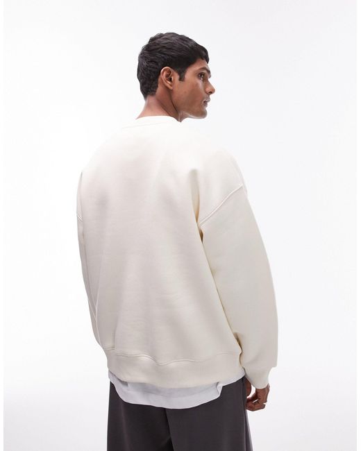 Topman – oversize-sweatshirt in White für Herren