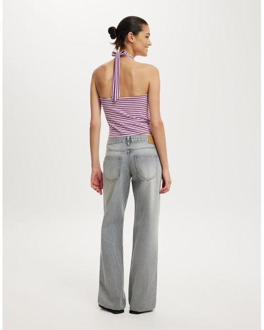 Cotton On Black Belted Low Rise Straight Jean
