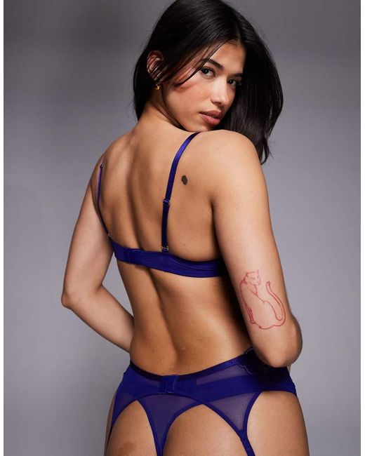 Ann Summers Blue Sexy Lace Padded Plunge Bra