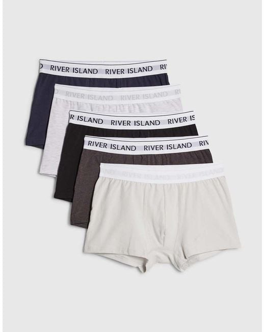 River Island White Pack Of 5 Trunks for men