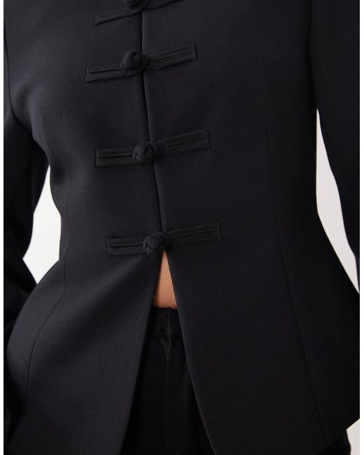 ASOS Black Cinched Mandarin Collar Blazer