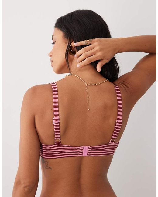 ASOS Red Fuller Bust Violet Alice Tie Front Bikini Top