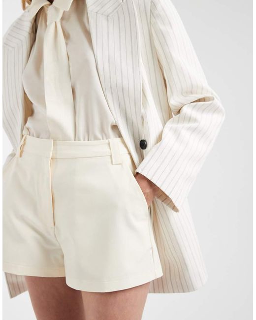 ASOS Natural Tailored Micro Shorts