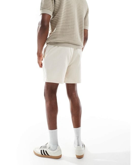 ASOS – weite, kürzer geschnittene shorts aus strukturiertem stoff in White für Herren