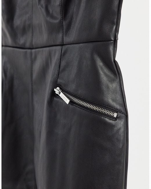 Lipsy faux leather skater zip dress Clearance